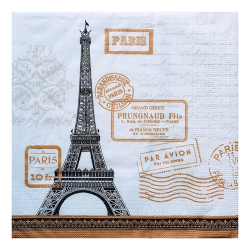 Imagen 3 de 6 de Servilletas Decoupage Torre Eiffel Paris Laura Craft