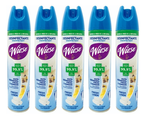 24 Desinfectantes Aerosol Spray Antibacterial Wiese Virus