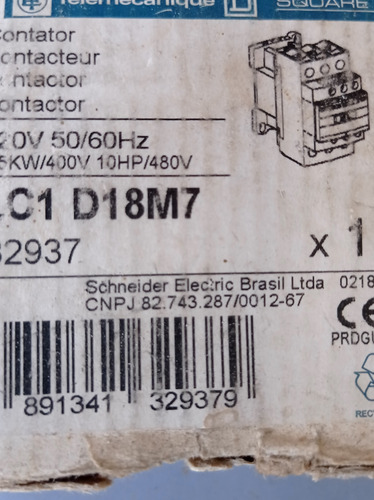 Contactor Lc1 D18m7 Telemecanique 