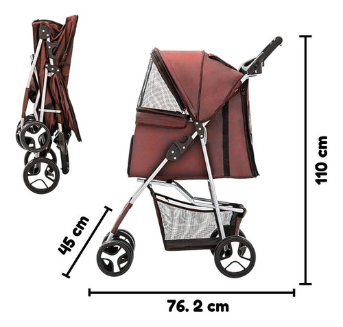 Cohe Para Perros De 4 Ruedas Marca Pet Driver Color Rojo