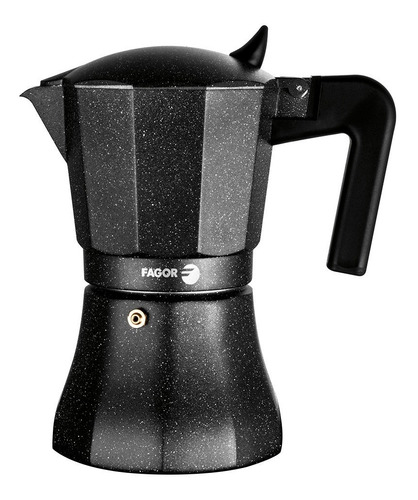 Cafetera Italiana Fagor Negra Modelo Tiramisú 12 Tazas Color Negro