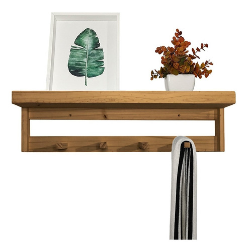 Perchero Pared Nordico Estante Repisa Madera Pino Oferta