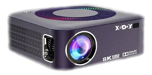 Proyector profesional android Xgody X5-A 8k inteligente full hd 5g wifi 4gb rom+64gb ram 15500 lumenes con luz Rgb color gris
