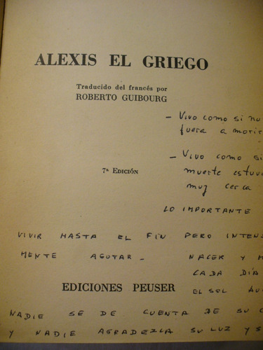 Alexis El Griego - Niko Kazantzakis - V/ Envío (Usado)