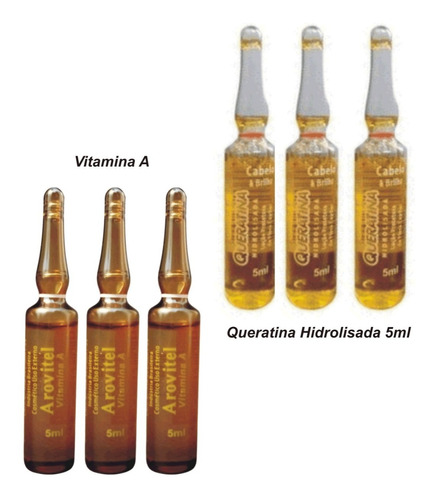 Imagem 1 de 5 de Arovitel Vitamína A + Queratina Hidrolisada (3un De Cada)