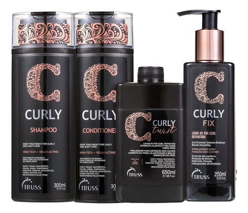 Kit Truss Curly-sham +cond + Leave-in Fix + Leave- In Twist