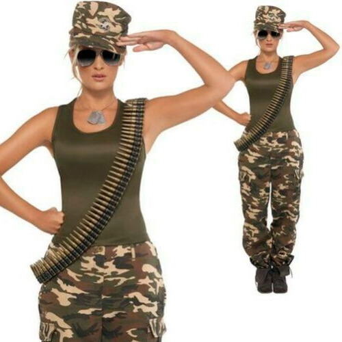 Disfraz Militar Ejército Soldado Gorra + Cinturon De Balas