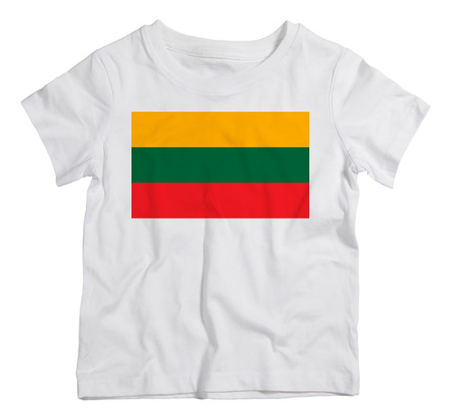 Camiseta Infantil Pais Lituania Bandeira