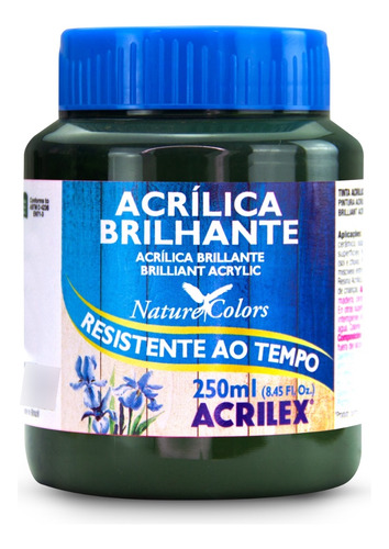 Tinta Acrilica Brilhante Acrilex 250ml Cor Verde Oliva 545
