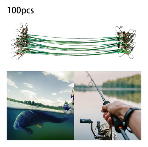100 Uds. Aparejos De Pesca Líderes De Pesca 10cm Verde