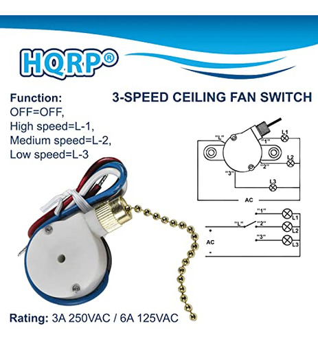 Interruptor De Cadena Para Ventilador De Techo Hqrp Compatib