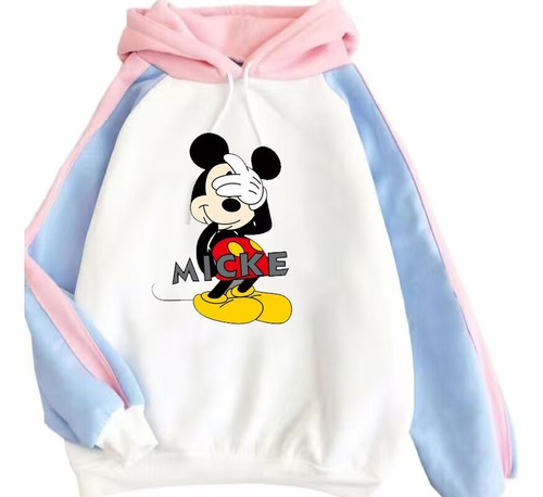 Sudadera Holgada Con Diseño De Mickey Mouse En Contraste Que