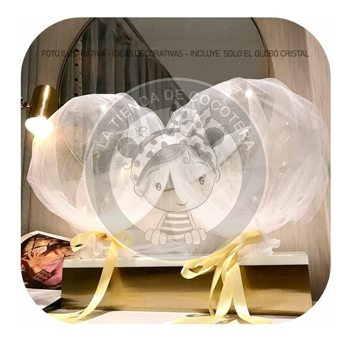 X 50 Globo Burbuja Bobo Cristal 40 Cm Transparente Sin Led Transparente