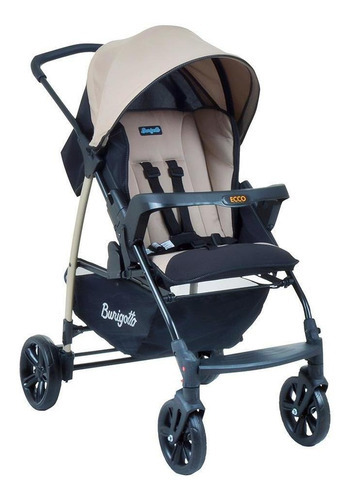 Carrinho De Bebê Burigotto Ecco Bege + Base + Ninho Pramette