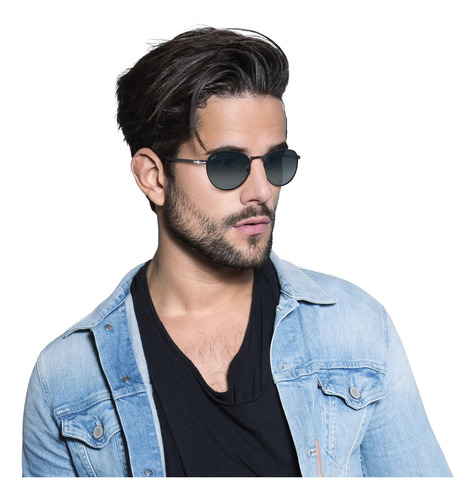 Persol Po5002st Gafas De Sol Redondas, Azul Degradado Mate,