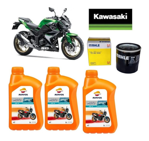 Repsol 10w40 Kit Troca Óleo Kawasaki Ninja300 Oc1019