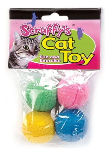 Boss Pet  Scruffs Colorful Kitty - Pelotas De Esponja De Es.
