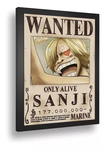 Quadro decorativo Emoldurado Sanji Anime One Piece Desenho Arte