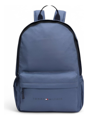 Mochila Tommy Hilfiger Backpack Casual - Original Azul Acero Liso