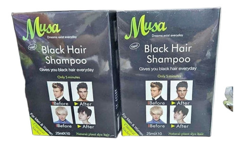 10 Shampoo Tinte Cabello Canas Negro Black Shampoo Probell