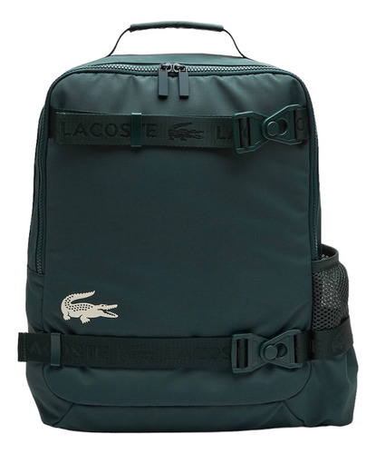 Mochila Lacoste Crm030-00 Color Verde Oscuro Diseño Liso