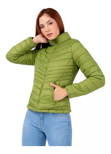 Chaqueta Clásica Impermeable de Mujer Color Verde Militar