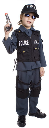 Set De Disfraces De Oficial De Policia Swat Para Ninos De