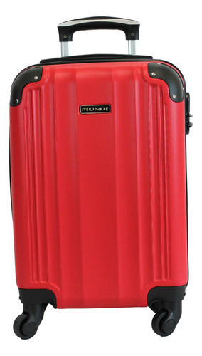 Mala De Viagem Média 23kg Mundi 360 Abs Rígido Cadeado Fixo Cor Vermelho