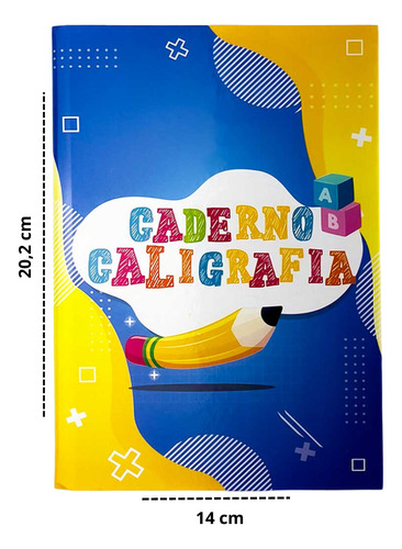 Caderno Caligrafia 1/4 Brochura Capa Dura Vertical 96 Folhas