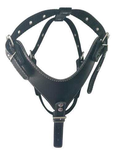 Pechera De Nylon Ajustable Para Perro Mediano Negro M Liso