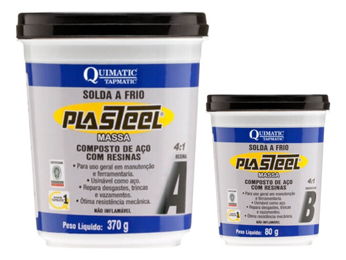 Solda A Frio Plasteel 4:1 (massa)  450g  Pq1 Tapmatic