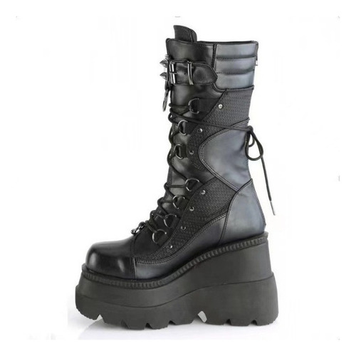 Botas Plataforma Goticas Driver Boots Con Tachuelas Punk Mod