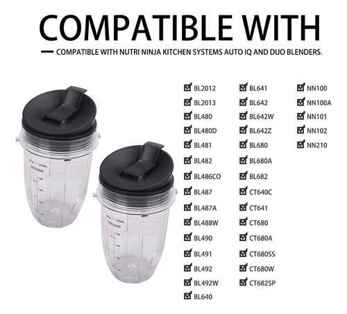 2 Batidoras Nutri Ninja Auto Iq Sin Bpa, Vaso De 530 Ml