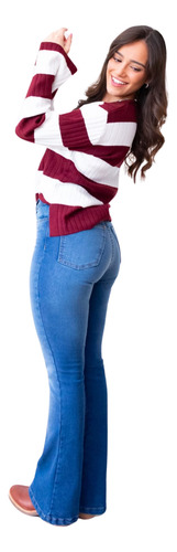 Jean Oxford Azul Elastizado Para Mujer - Maria Gabriela