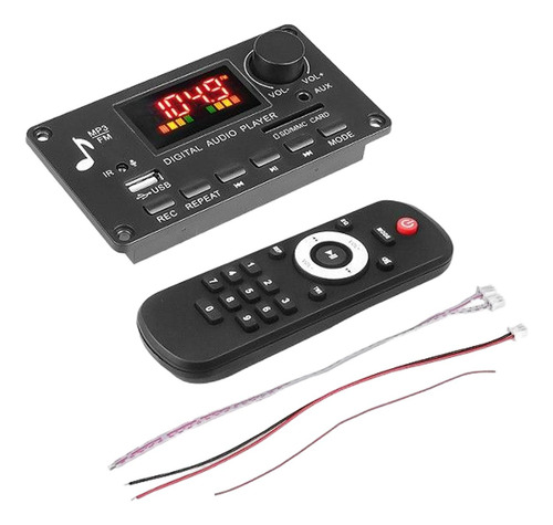 Módulo De Áudio 12v Usb Tf Usb Fm Rádio Com Placa