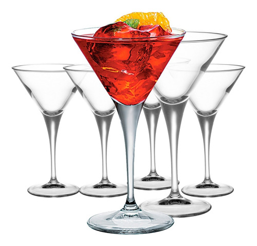 Set 4 Copas De Vidrio Cocktail Ypsilon Bormioli Italia 245ml Color Transparente