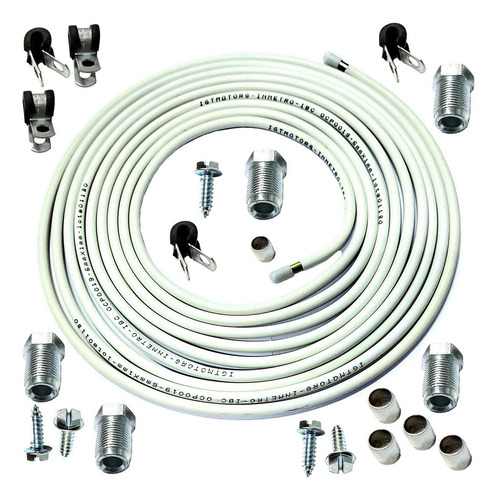 Imagem 1 de 6 de Kit Tubo De Alta Pressão Com Niples Anilhas Fixações Gnv