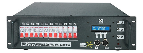 Dimmer Dmx 12 Canais 4000w Por Canal Display Digital Mpl