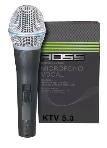 Microfono Ross Ktv 5.3 Con Switch Y Cable Xlr-plug De 6mts
