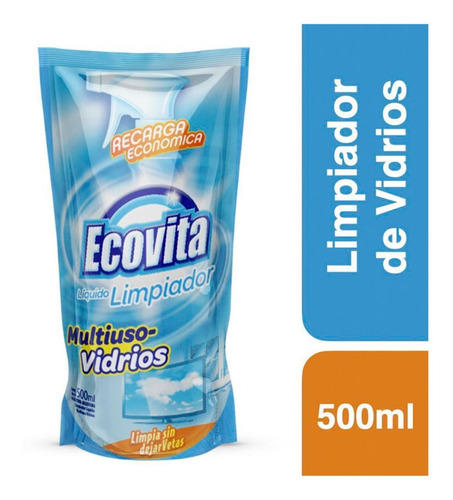 Limpiador De Vidrios Ecovita Doypack X 500 Ml