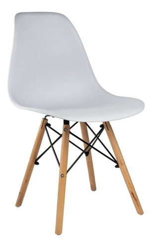 Kit 4 Cadeiras Charles Eames Eiffel Base Madeira Begônia