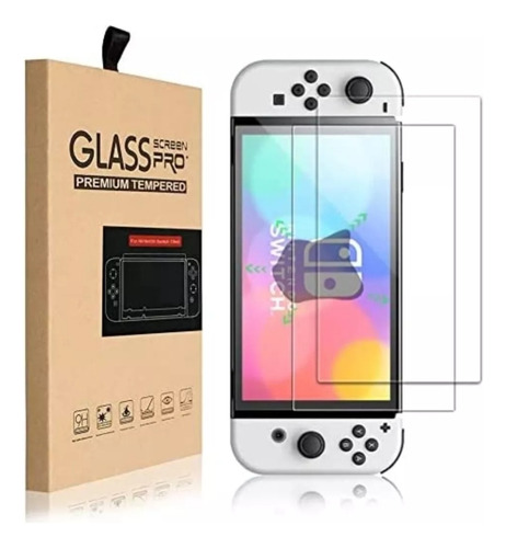 Vidrio Templado Para Nintendo Oled Switch Lamina Protectora 