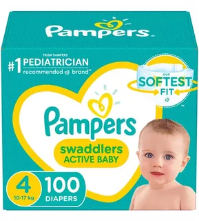 Pampers Swaddlers - Pañales Etapa 4, 100 Piezas. Para Bebés