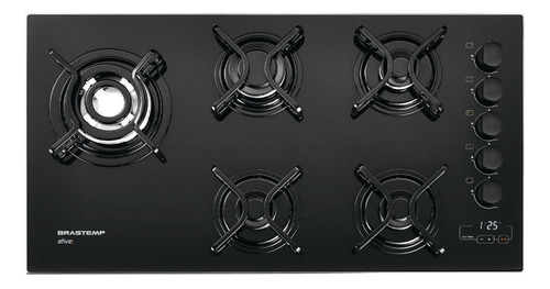 Cooktop Brastemp 5 Bocas Gás Automático Brbdt85aeuna Bivolt Cor Preto 110V/220V