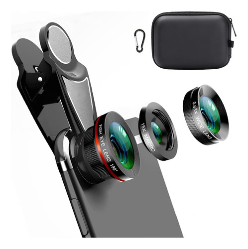 Kingmas 3 1 Lente Con Clip Macro - Black 3-in-1