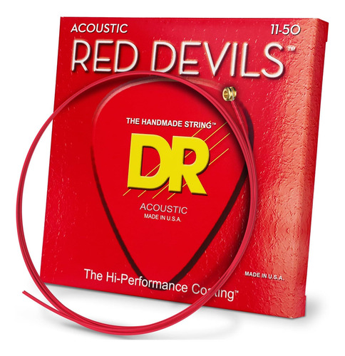 Dr Strings Red Devils Acoustica Recubierta Roja11-50