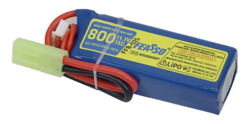 Bateria Para Airsoft Lipo 11.1v 800mah 15c Feasso Ffb-025