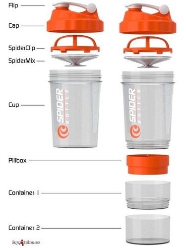 Imagen 6 de 8 de Vaso Mezclador De Proteínas Graduado Spider 500ml Crazy