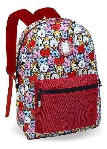 Mochila Bts Bt21 Kpop Infantil Juvenil Costas Escolar Grande