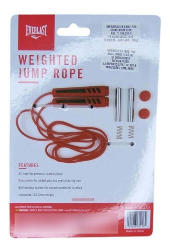 Cuerda De Salto C/pesos Rojo Everlast